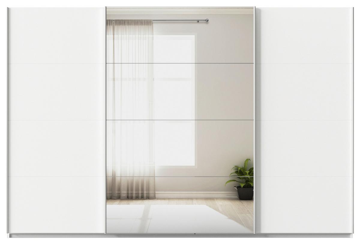 Schwebetürenschrank Feldkirch 315 Normalhöhe - Silberfarben/Weiß, MODERN, Holzwerkstoff (315/210/62cm)