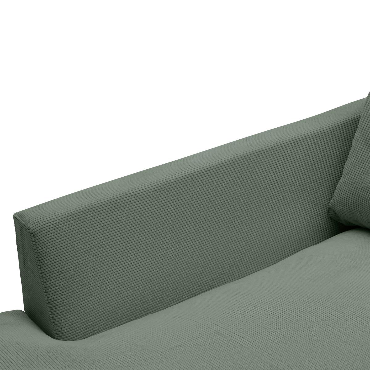 Rohová sedačka PEDRO, levá, světle zelená - černá/světle zelená, Moderní, textil/plast (190/300cm) - Mömax