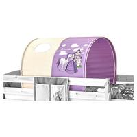 Tunnelset Flieder/Beige Pferd B: 100 cm mit Gestänge - Beige/Flieder, KONVENTIONELL, Textil/Metall (100/73/87cm) - MID.YOU