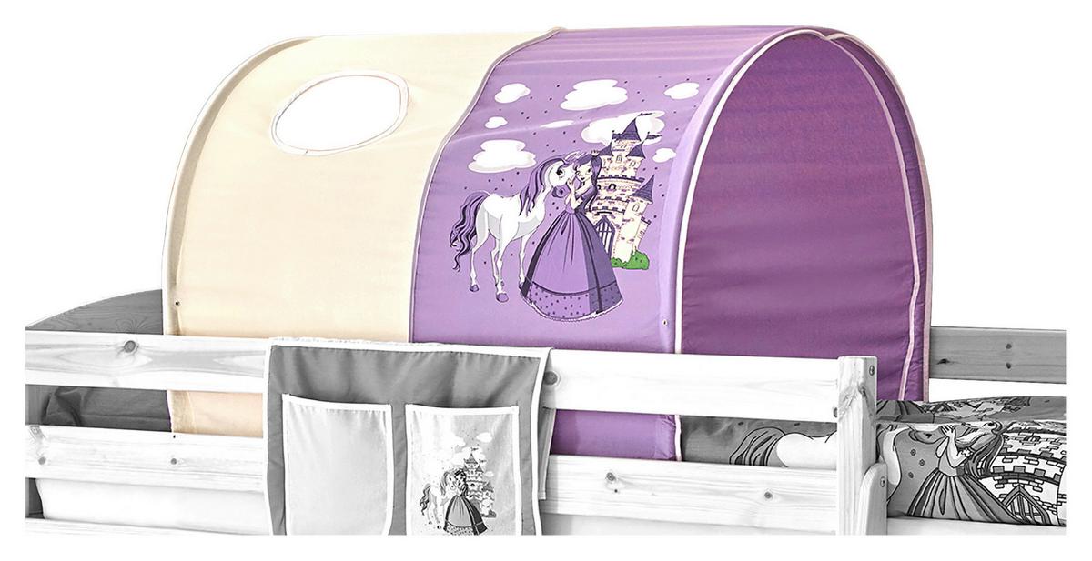 Tunnelset Flieder/Beige Pferd B: 100 cm mit Gestänge - Beige/Flieder, KONVENTIONELL, Textil/Metall (100/73/87cm) - MID.YOU