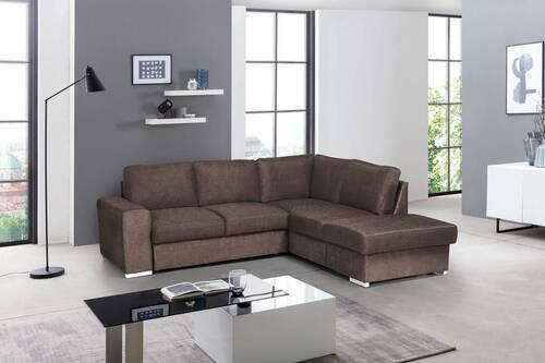 ROHOVÁ SEDACIA SÚPRAVA EDDI - sivohnedá/chrómová, Konventionell, kov/textil (248/213cm) - MID.YOU