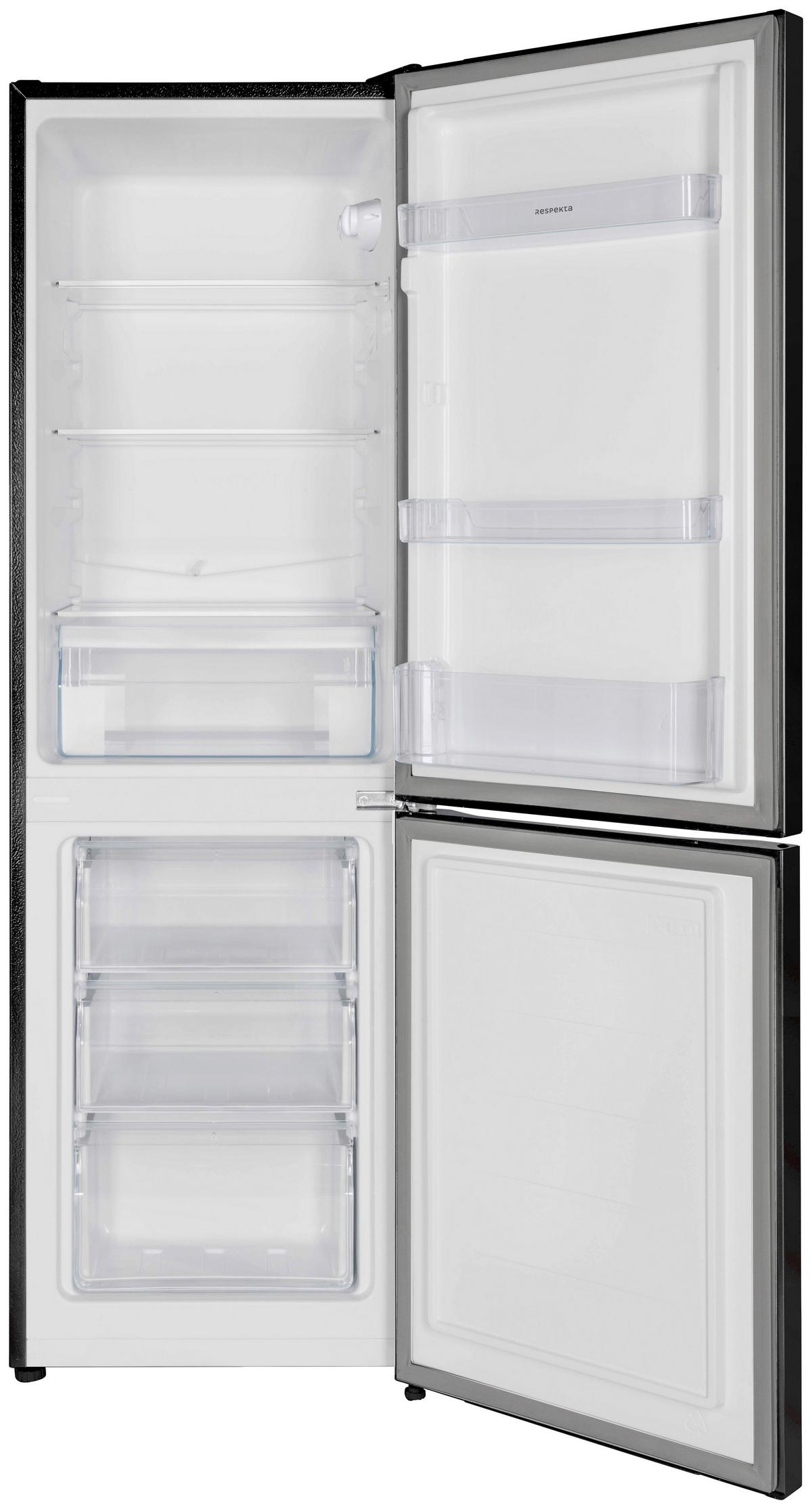 KÜHL-GEFRIER-KOMBINATION Schwarz B: 47,4 cm - Schwarz, Basics, Glas/Kunststoff (47,4/144/49,5cm) - Respekta