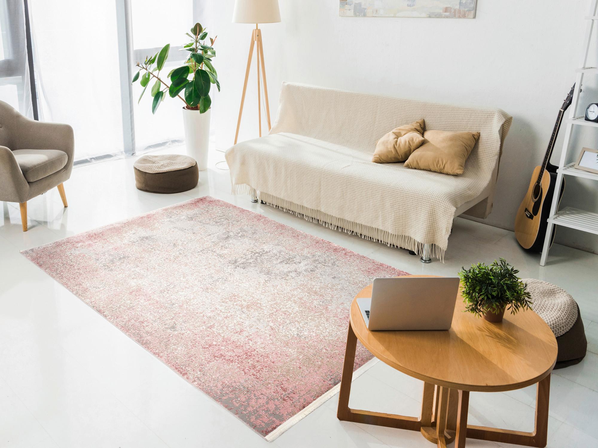Webteppich Saint Creme/Rosa 80x150 cm - Creme/Rosa, Design, Textil (80/150cm) - Novel