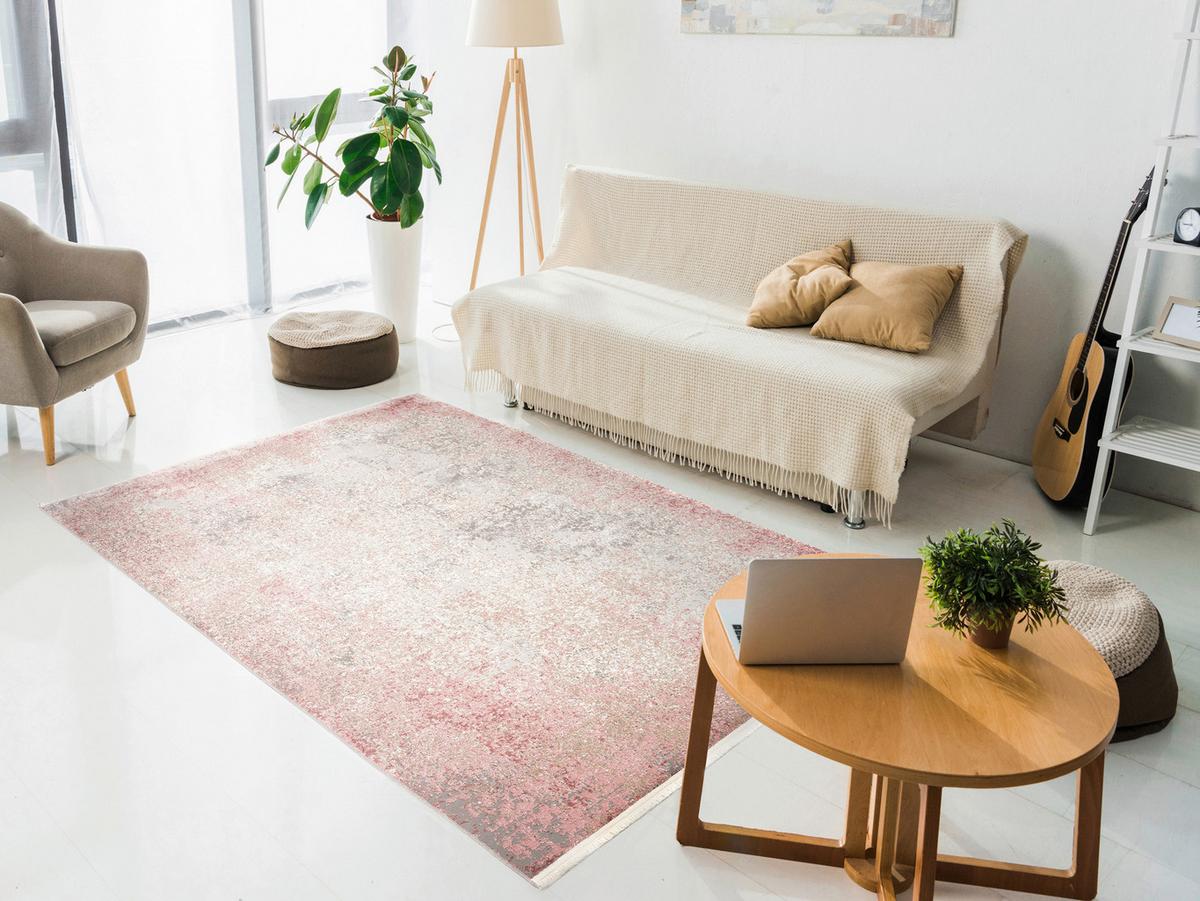 Webteppich Saint Creme/Rosa 133x190 cm - Creme/Rosa, Design, Textil (133/190cm) - Novel