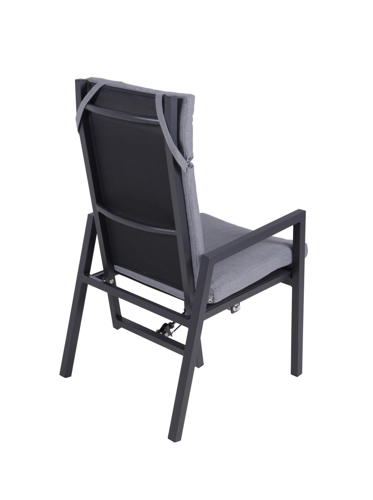 Gartenstuhl Sintra - Schwarz/Grau, Basics, Kunststoff/Textil (55/103/65cm) - Gardenson