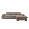 Ecksofa mit Bettkasten Rigatti Graubraun S: 314x184cm - Graubraun/Schwarz, MODERN, Textil (314/184cm) - Livetastic
