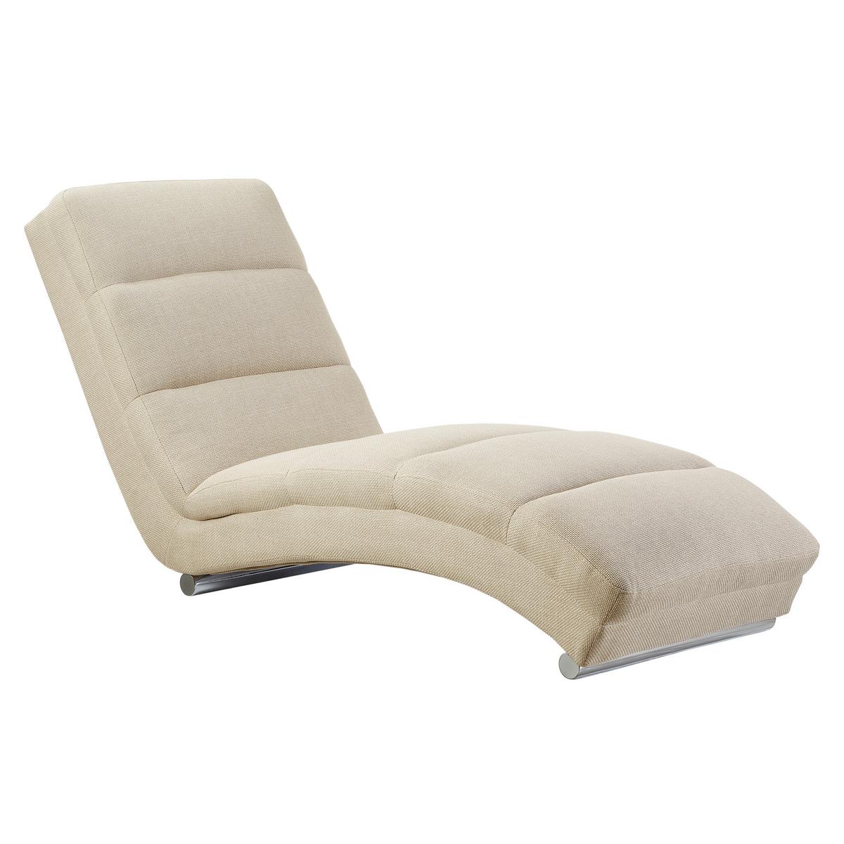 Relaxliege Chaiselongue, Beige B: 170 Cm - Chromfarben/Beige, MODERN, Textil (170/82/60cm) - Livetastic