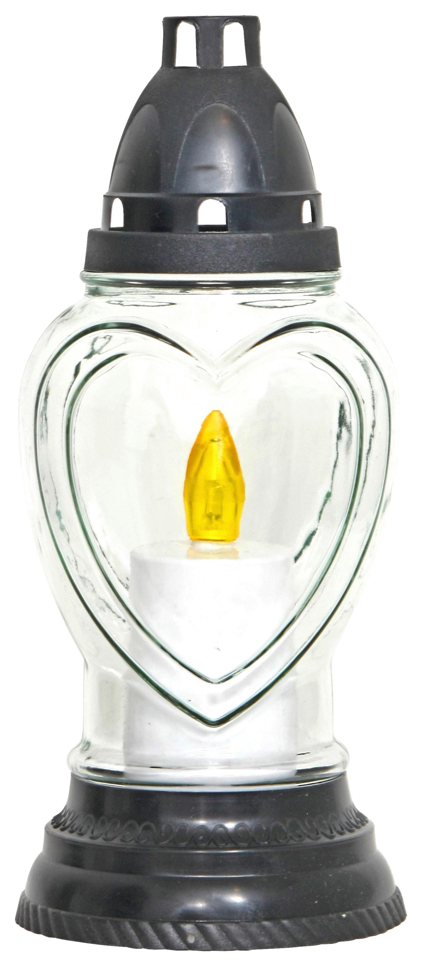 Kegyeleti Mécses Glenda - színes/áttetsző, Konventionell, műanyag/Üveg (11,2/25,4cm) - Ondega