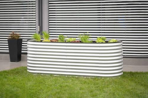 Hochbeet Metall Hochbeet Oval 240 cm - Silberfarben, Basics, Metall (240/82/80cm)