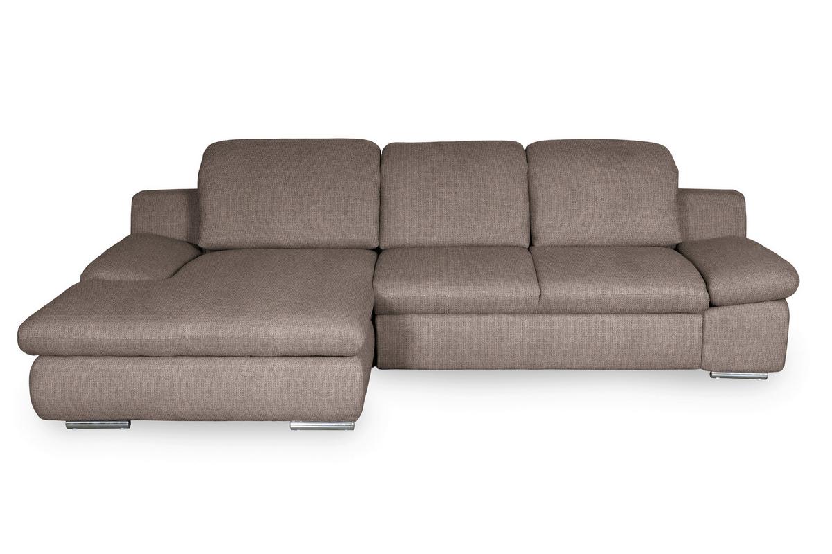 Ecksofa Isona Taupe Chenille - Taupe/Chromfarben, Design, Textil (165/286cm) - Livetastic