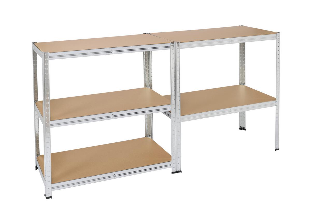 Regál na ťažké bremená JOHANNES - hnedá/strieborná, Konventionell, kov/kompozitné drevo (90/40/180cm) - Mömax