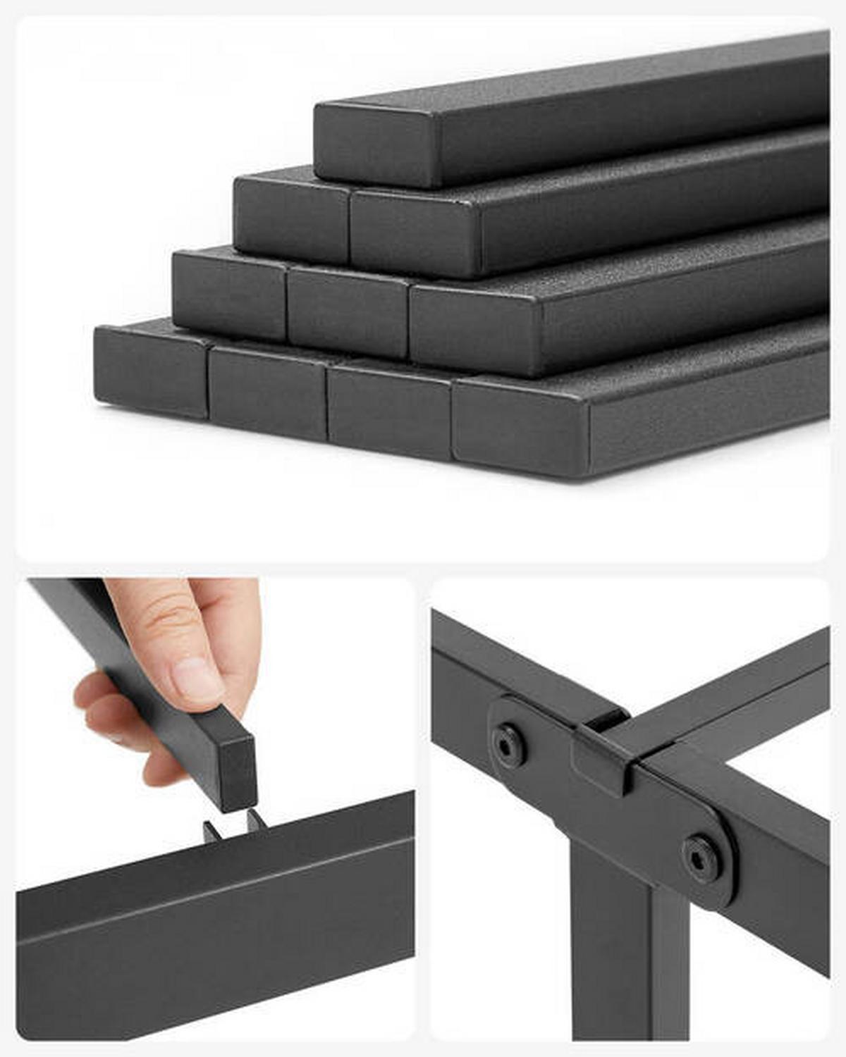 Metallbett, Schwarz Lackiert Mit Lattenrost, Lf: 90x190 Cm - Schwarz, ROMANTIK / LANDHAUS, Metall (90/190cm) - Boxxx