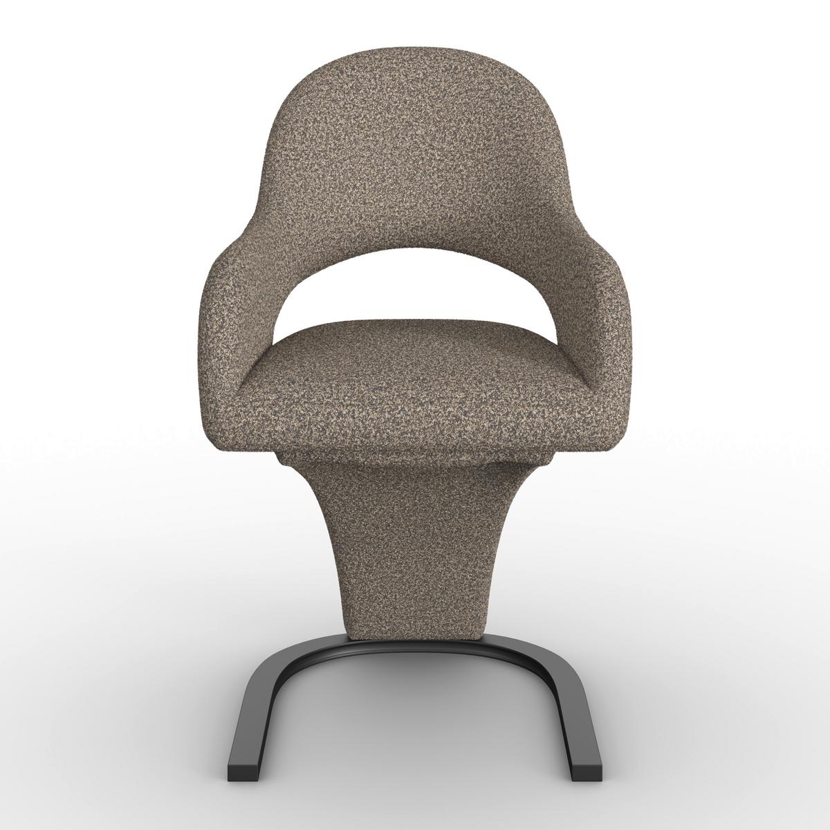 STOLIČKA S PODRÚČKAMI ARIA - čierna/čiernohnedá, Modern, kov/drevo (54/82/62cm) - Bessagi Home