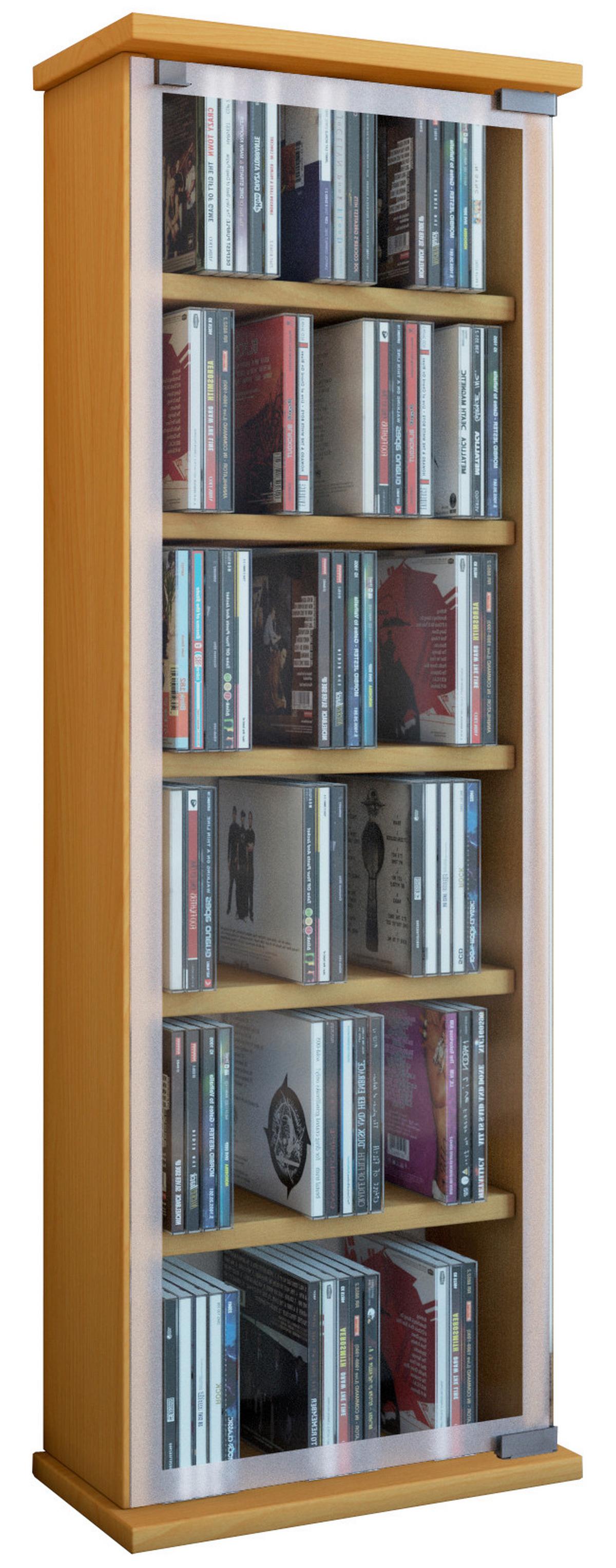 CD Regál Classic dekor buk - farba buka, Konventionell, kompozitné drevo/sklo (31/92/18cm) - MID.YOU