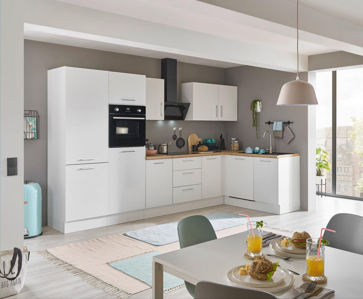 Eckküche Turin Weiß/eiche Dekor 340x175 Cm - Weiß/Eiche Artisan, Basics, Holzwerkstoff (340/175cm) - MID.YOU