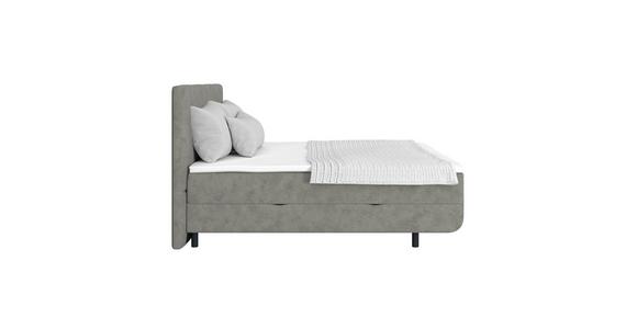 Polsterbett mit Matratzen 180x220 London Grau - Schwarz/Grau, MODERN, Holzwerkstoff/Textil (180/220cm) - Luca Bessoni