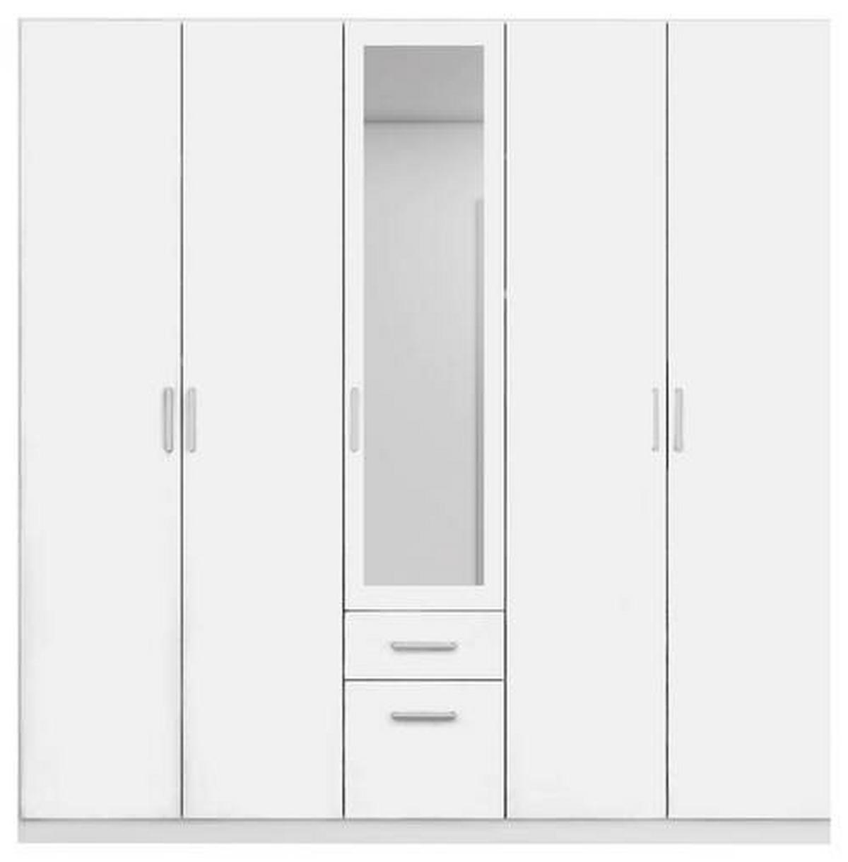 Drehtürenschrank Mit Spiegel B: 226 cm Bingen Weiß - Weiß, MODERN, Holzwerkstoff (226/229/54cm) - Rauch Möbel