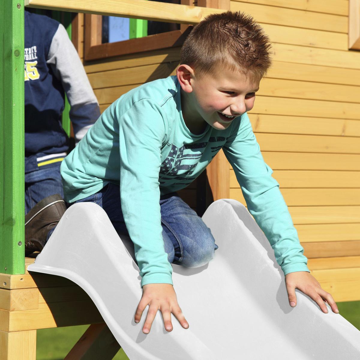 Spielhaus A030.042.90 - Weiß/Braun, KONVENTIONELL, Holz (432/293/212cm) - Ambia Garden