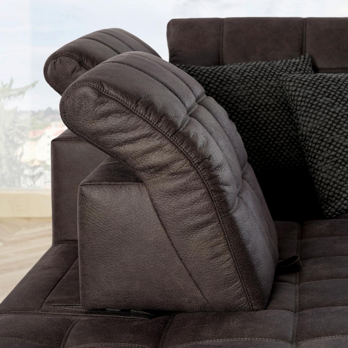 Rohová sedačka PANAMA, levá, šedá - černá/antracitová, Konvenční, kov/textil (216/304cm) - Premium Living
