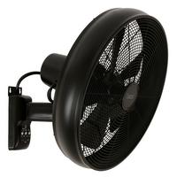 Wandventilator Wall Fan 5- Flügel inkl. Fernbedienung - Schwarz, Basics, Kunststoff/Metall (46/46/40cm) - P & B