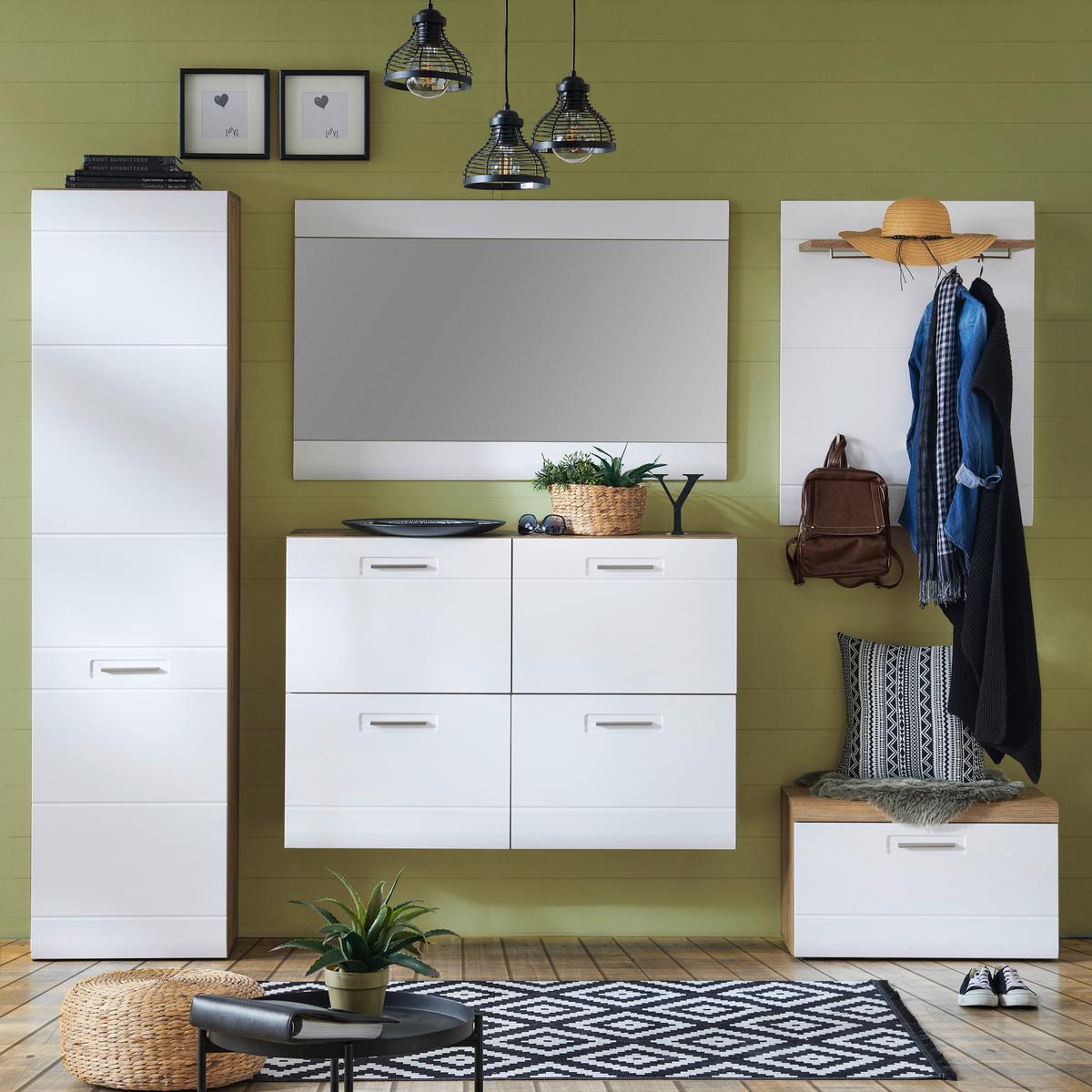 Garderobenbank Auris B: 70 Cm Mit Klappe, Weiß/eiche Dekor - Eichefarben/Weiß, MODERN (70/42/37,1cm) - Luca Bessoni