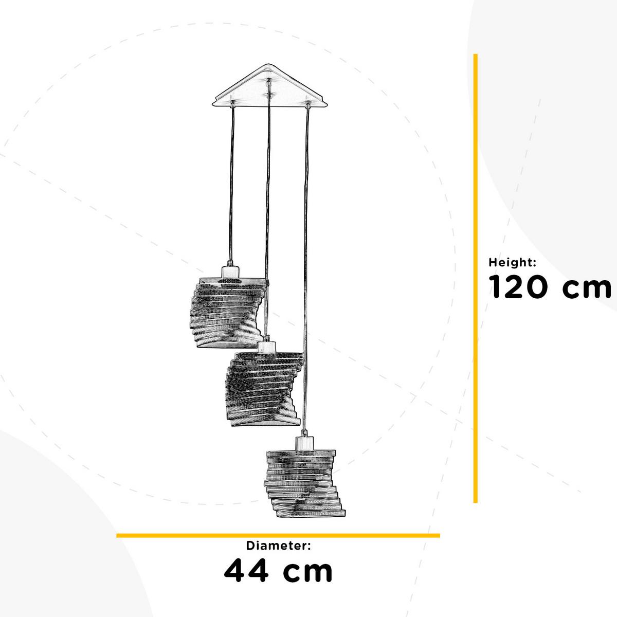 Hängeleuchte 4841/s3r - Kupferfarben, Design, Metall (44/120cm)