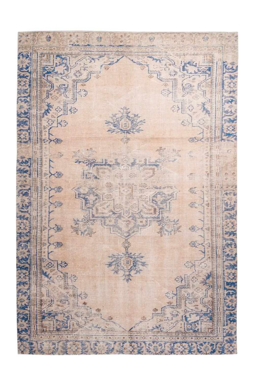Flachwebteppich Blau Vintage 8406, BxL: 200x290 cm - Blau, KONVENTIONELL, Textil (200/290cm) - Kayoom