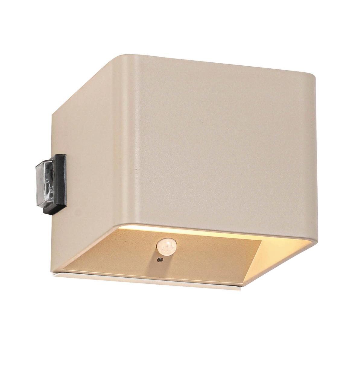 NÁSTĚNNÉ SVÍTIDLO NA BATERIE HERO2 - pískové barvy, Moderní, kov/plast (10,28/10,1/8,05cm) - Mömax