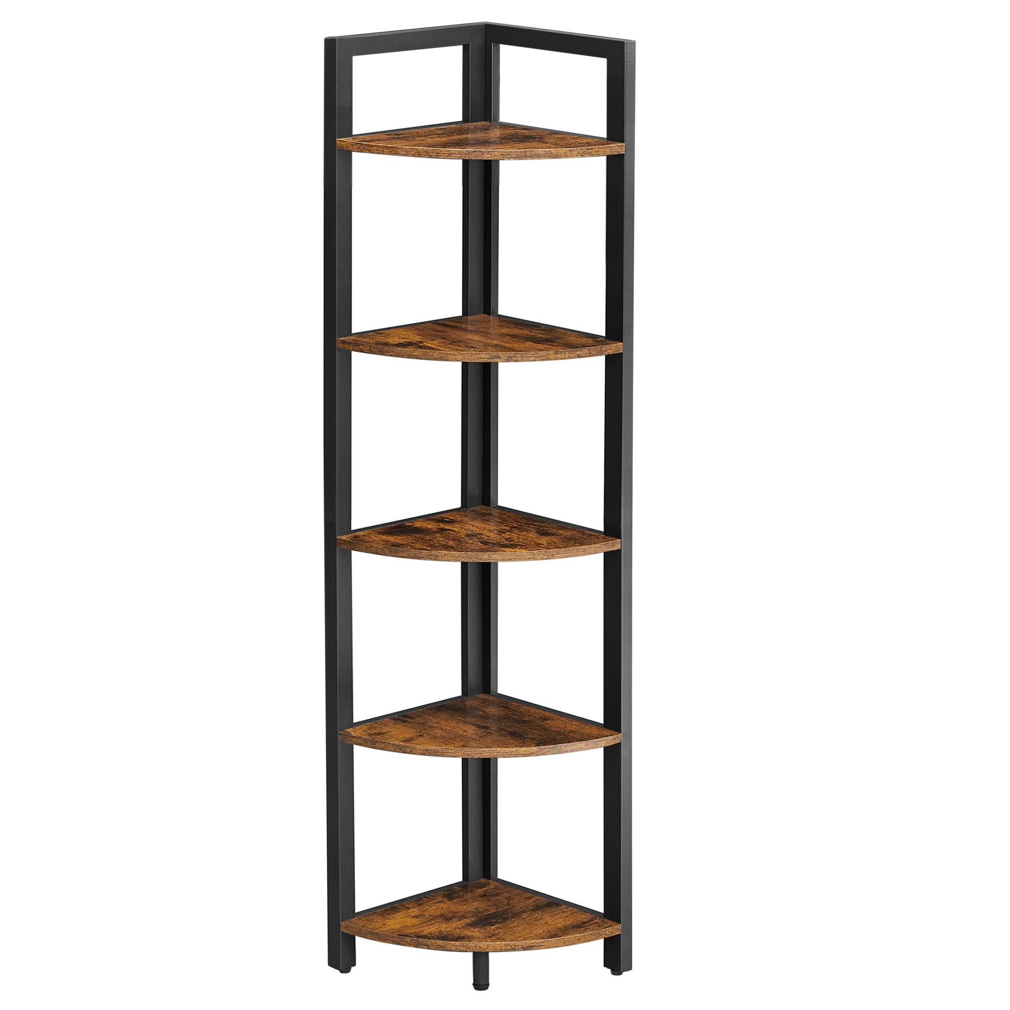 Eckregal Iron B: 30 cm, Braun/Schwarz - Schwarz/Braun, LIFESTYLE, Holzwerkstoff/Metall (30/150/30cm) - Boxxx