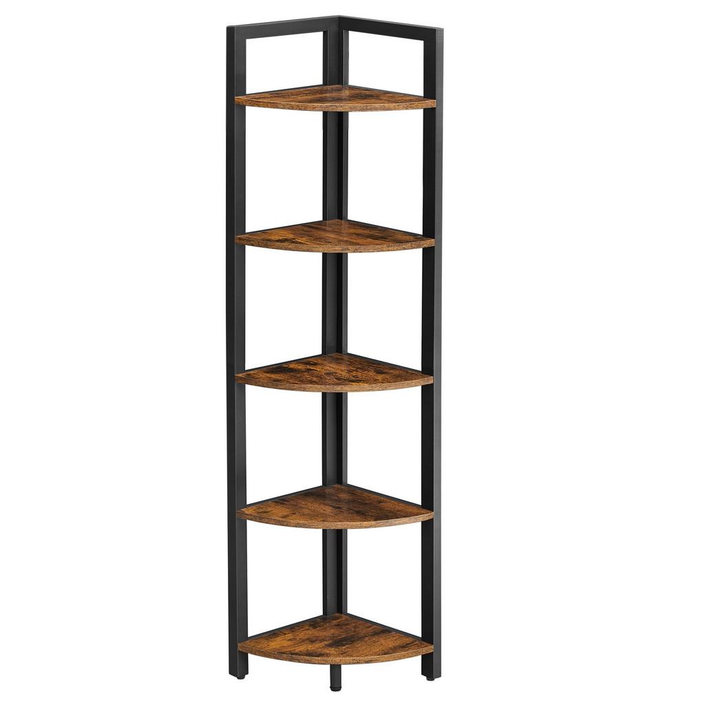 Eckregal Iron B: 30 cm, Braun/Schwarz