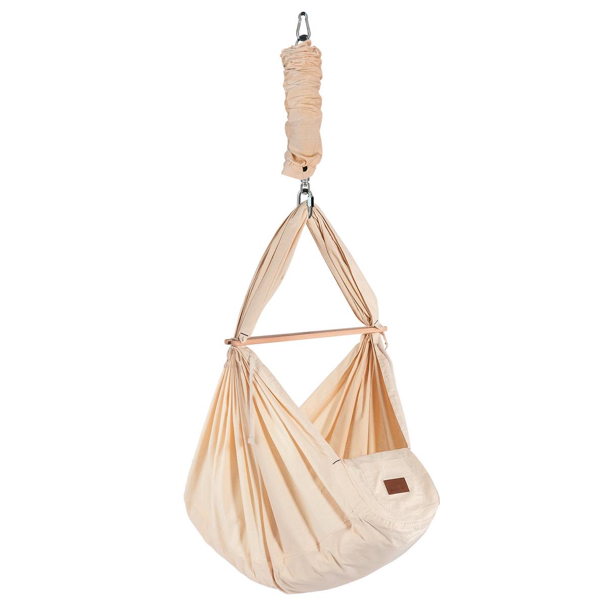Federwiege Sw-Set-Ft-001 - Beige/Weiß, Basics, Holz/Textil (135/194/135cm) - SCHMUSEWOLKE