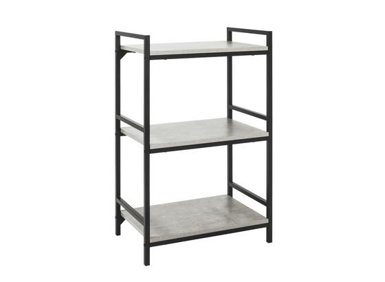 Regál Sandro 3 - černá/světle šedá, Moderní, kov/kompozitní dřevo (60/100/40cm) Regál Sandro 3 - černá/světle šedá, Moderní, kov/kompozitní dřevo (60/100/40cm)