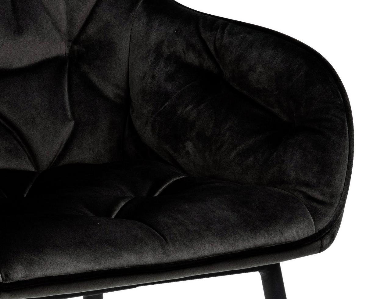 Armlehnstuhl Brooke Samtbezug Grau/braun Gepolstert - Schwarz/Braun, Trend, Textil/Metall (58/83/55cm) - Livetastic