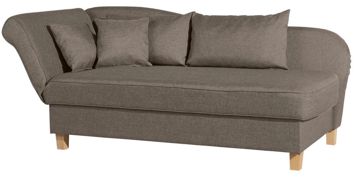 Recamiere Selma Sahara Links mit Bettkasten+schlaffunktion - Hellbraun/Buchefarben, Design, Textil (190/88/82cm) - Max Winzer