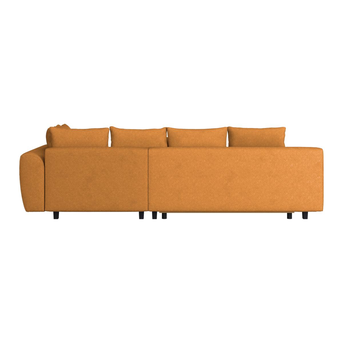 Ecksofa Mendoza - Schwarz/Orange, Design, Textil (309/197cm) - Ondega