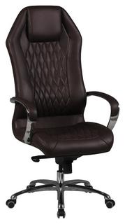 Hochwertige Optik Hochwertiger Chefessel in dunkelbraunem Echtleder