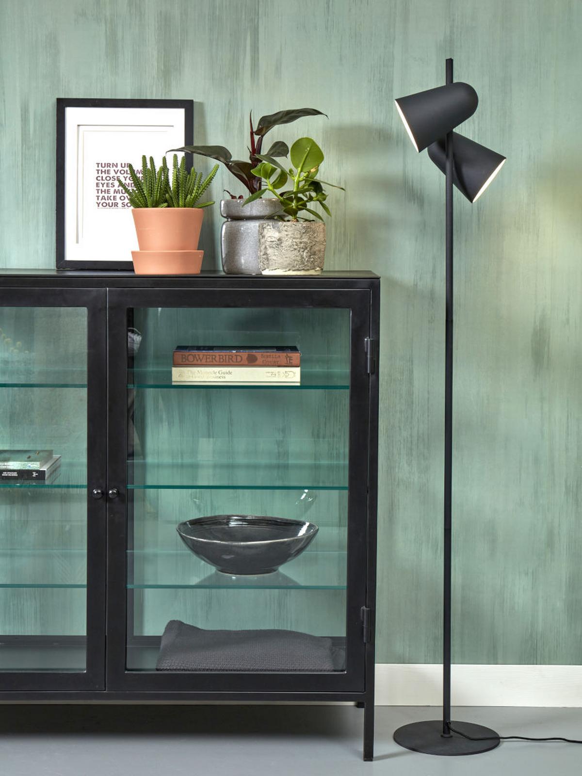 Stehlampe Salamanca Schwarz mit Schalter - Schwarz, Basics, Metall (28/145cm) - It's about Romi