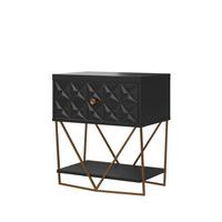 Beistelltisch Blair Schwarz L: 59 Cm - Goldfarben/Schwarz, Design, Holzwerkstoff/Metall (59/42/68cm) - MID.YOU