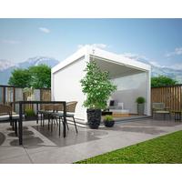 Pavillon-rollo 300x235 Wetterfest - Weiß, Basics, Textil/Metall (300/235/10cm) - Gardenson