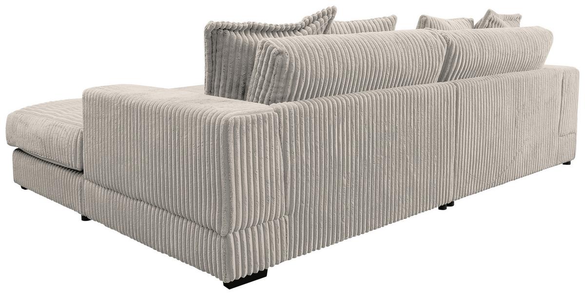 Ecksofa Funny Rechts Hellgrau mit Hocker B: 285 cm - Hellgrau/Schwarz, Basics, Textil (285/195cm) - Livetastic