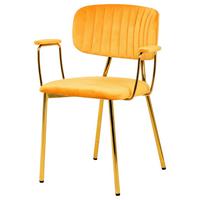 Stuhl-Set Giselle 225 Hellorange - Goldfarben/Orange, Design, Kunststoff/Metall (63/80/51cm) - Kayoom