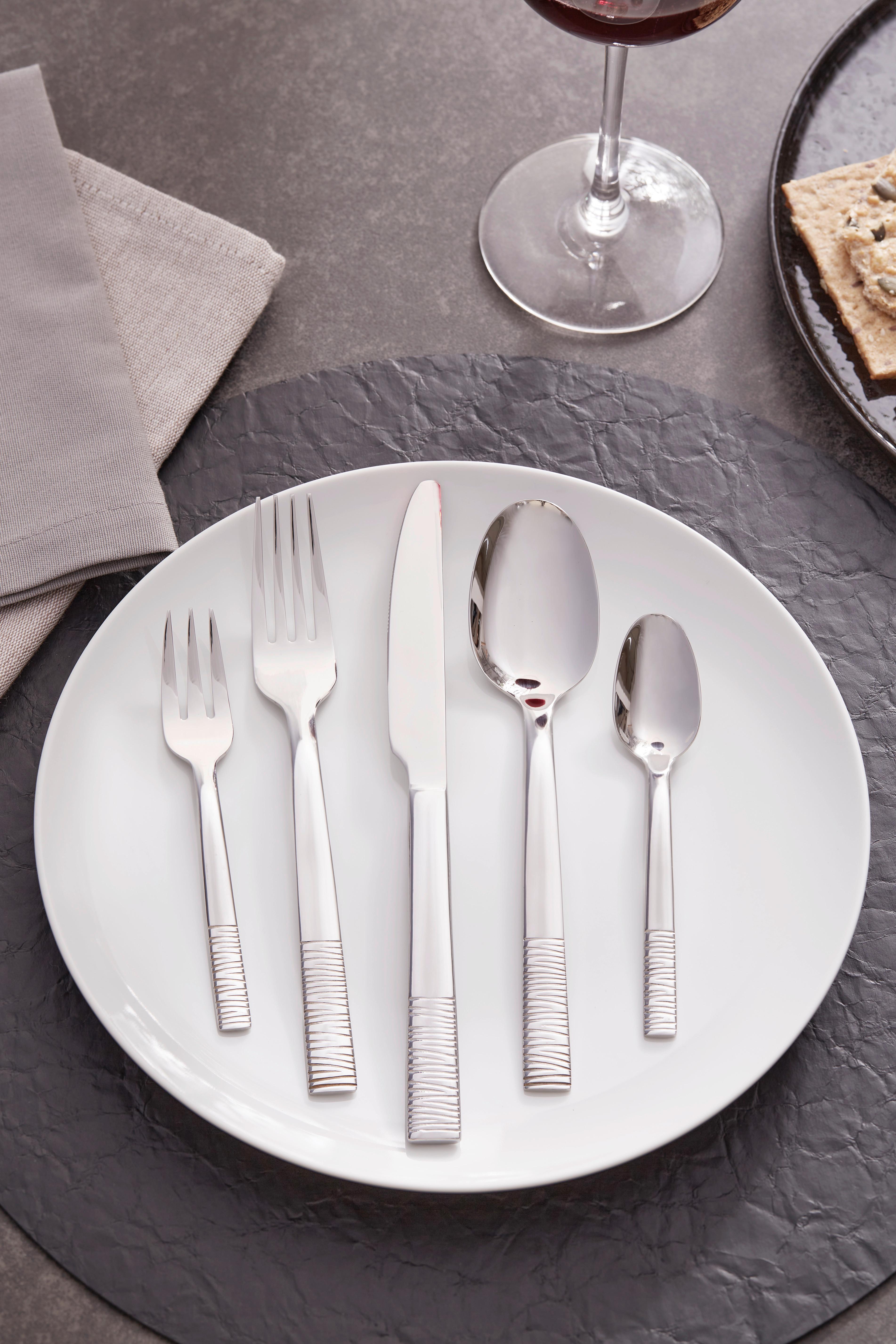 Besteckset 30-Teilig Sandro für 6 Personen - Edelstahlfarben, MODERN, Metall - Luca Bessoni