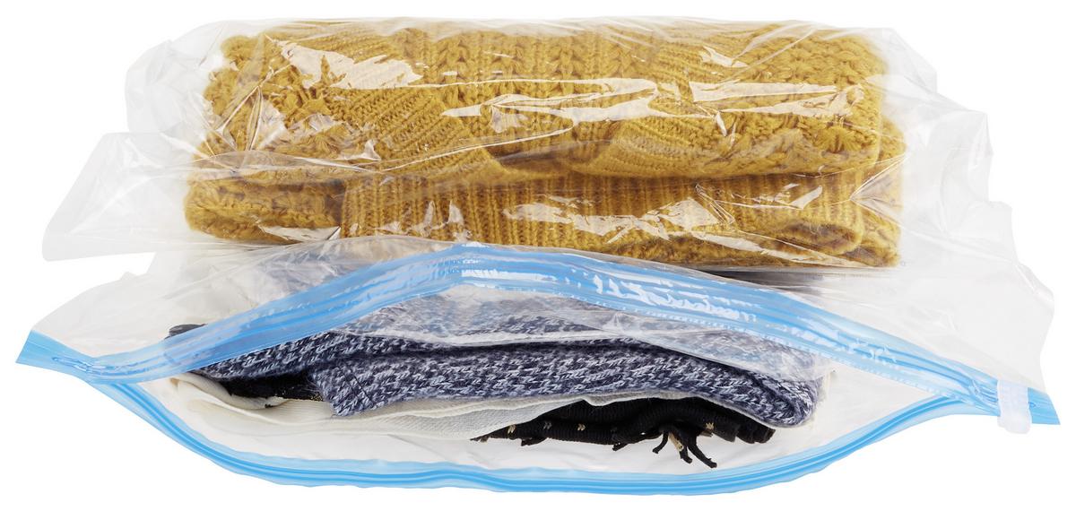 Vakuumbeutel Easy Travel 2er-Set, 50x70 cm - Klar, Leder (50/70cm) - Homezone