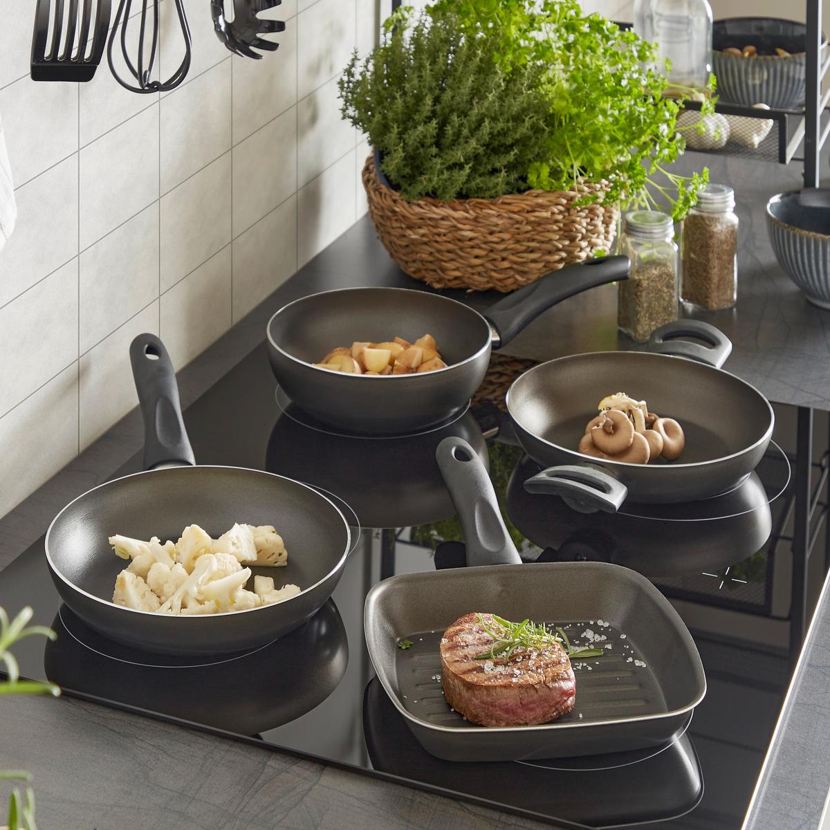 Bratpfanne Luise Aluminium Antihaftbeschichtet - Dunkelgrau, KONVENTIONELL, Metall - Ondega
