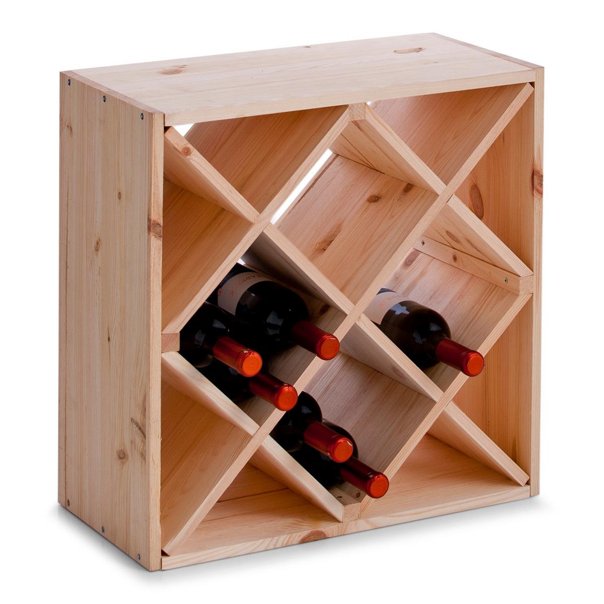 Weinregal Naturfarben B: 52 Cm - Naturfarben, Basics, Holz (52/52/25cm) - Zeller Present