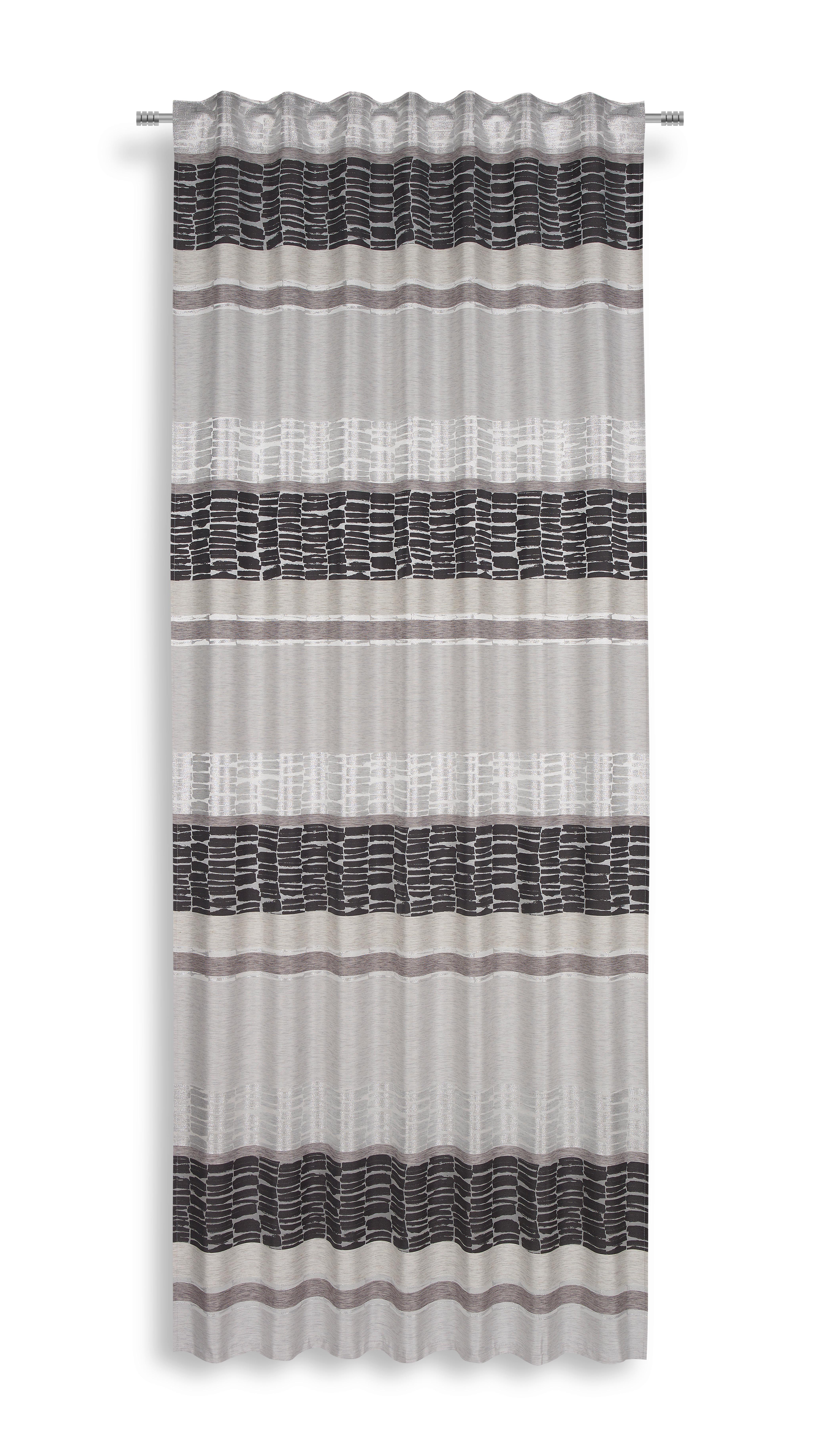 Vorhang Mit Schlaufen Und Band Palma 140x245 Cm Schwarz - Schwarz, MODERN, Textil (140/245cm) - Luca Bessoni