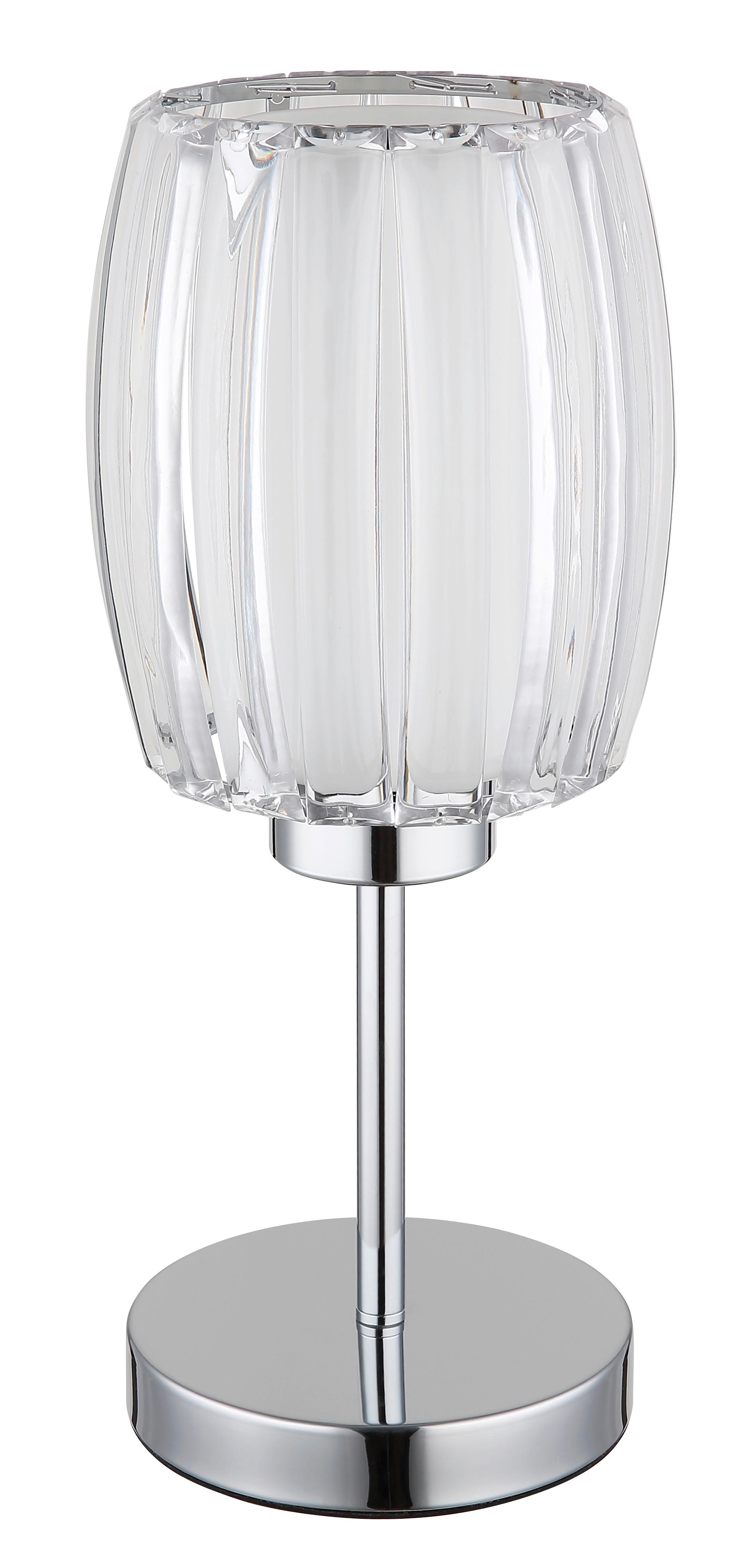 Tischleuchte Wippschalter - Klar/Chromfarben, Design, Glas/Kunststoff (18/40cm) - Globo