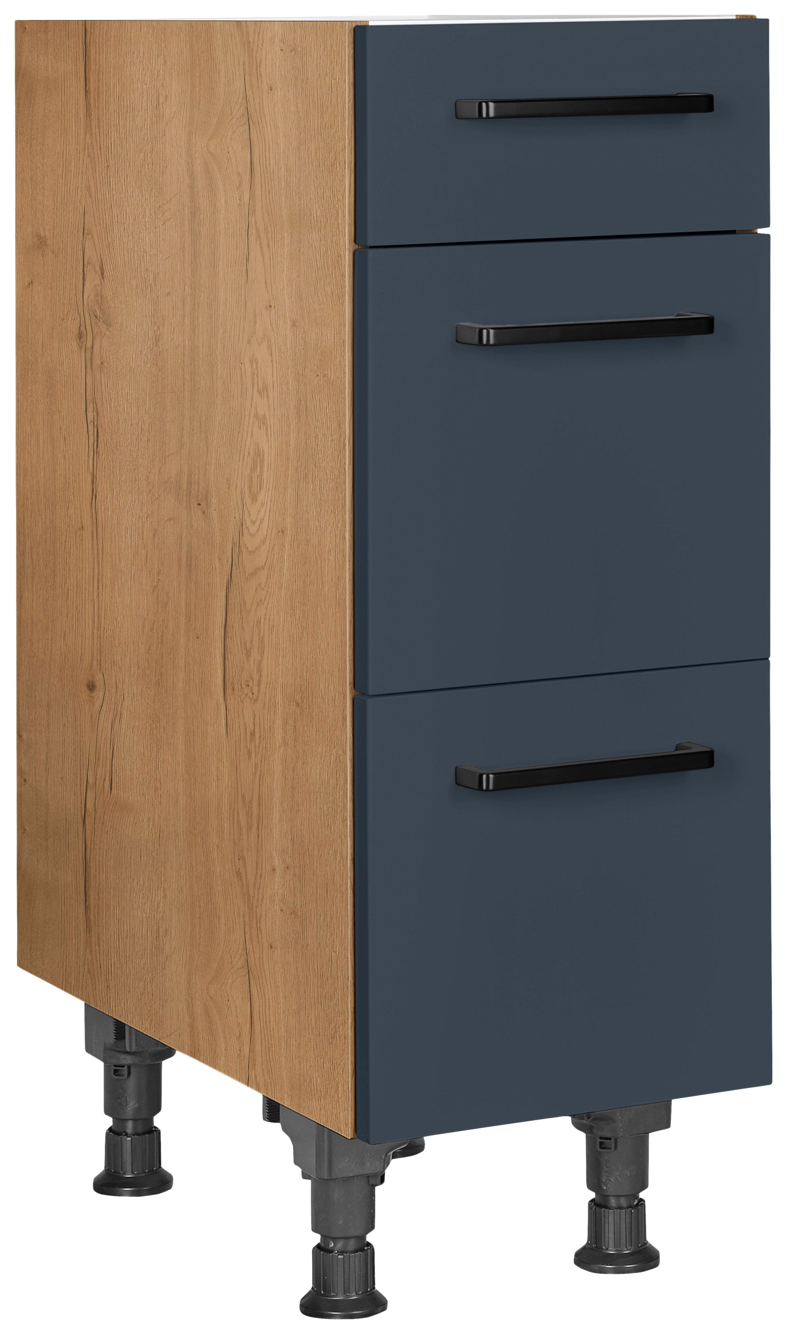 Schubkastenunterschrank Easytouch - Blau/Eichefarben, MODERN, Holzwerkstoff (30/87/56cm) - Nobilia