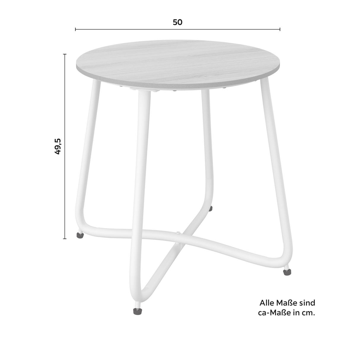 ZAHRADNÍ ODKLÁDACÍ STOLEK PINE - bílá/tmavě šedá, Moderní, kov/plast (50/49,5/50cm) - Bessagi Garden