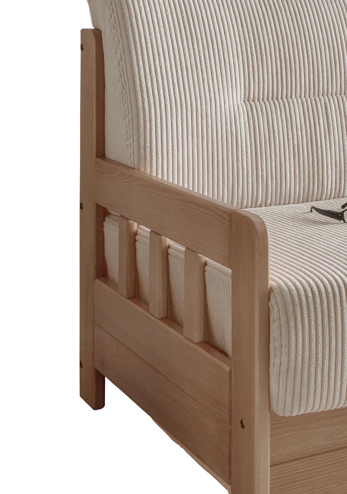 2-Sitzer-Sofa Mit Schlaffunktion Camino B:154 cm - Beige/Naturfarben, MODERN, Holz/Textil (154/88/90cm) - Livetastic